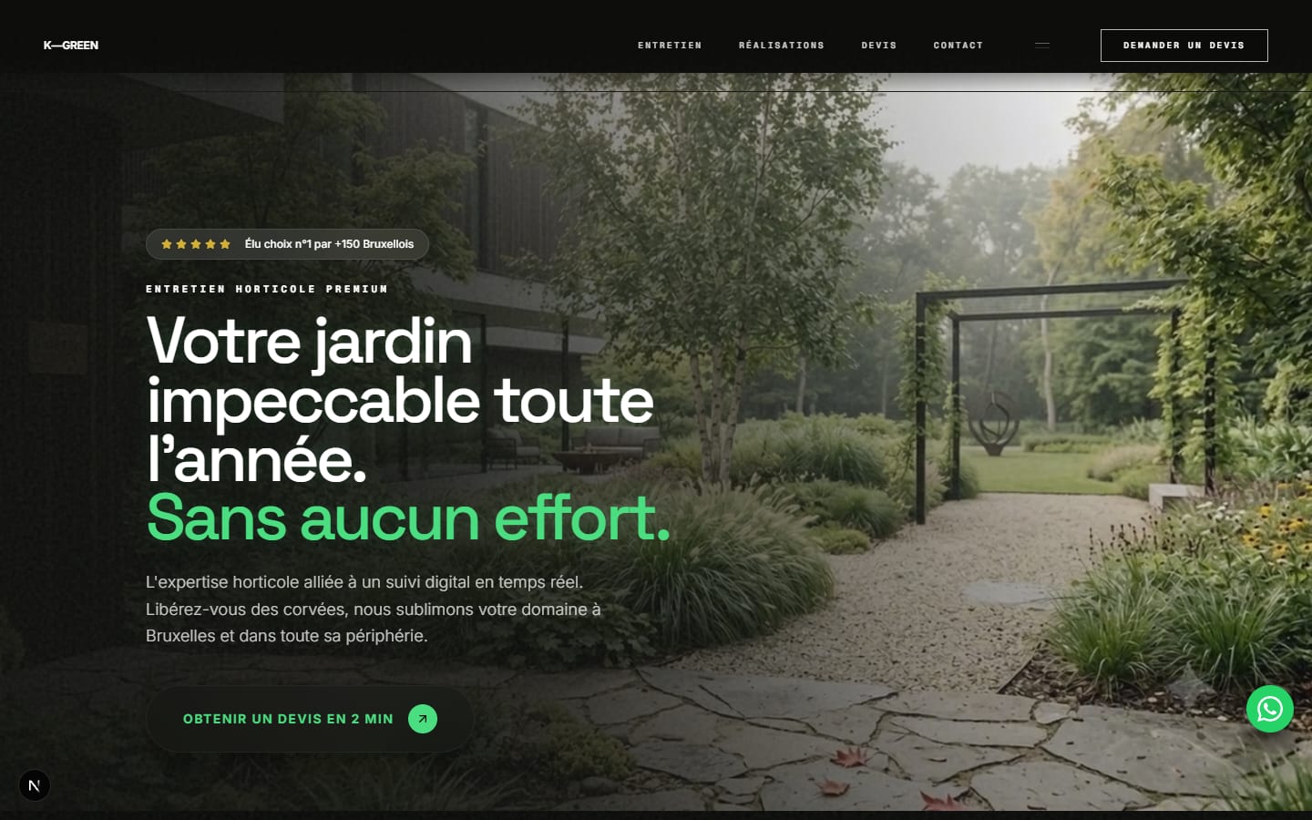 Page d'accueil du site K—Green