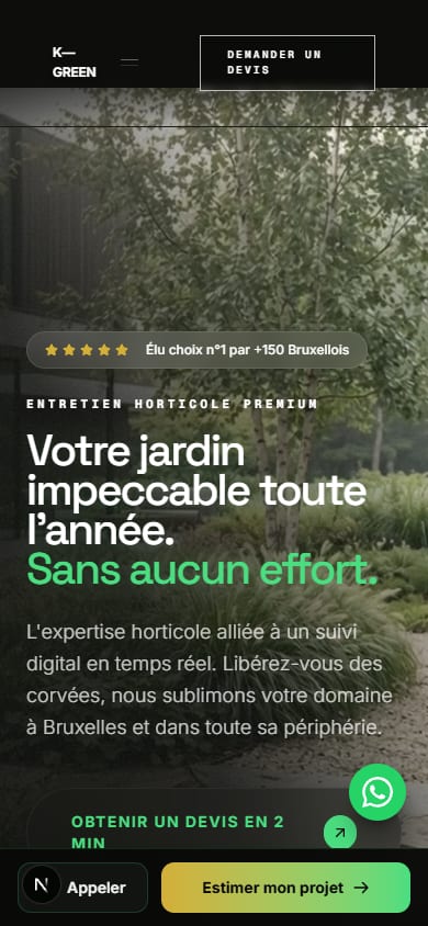 Version mobile du site K—Green