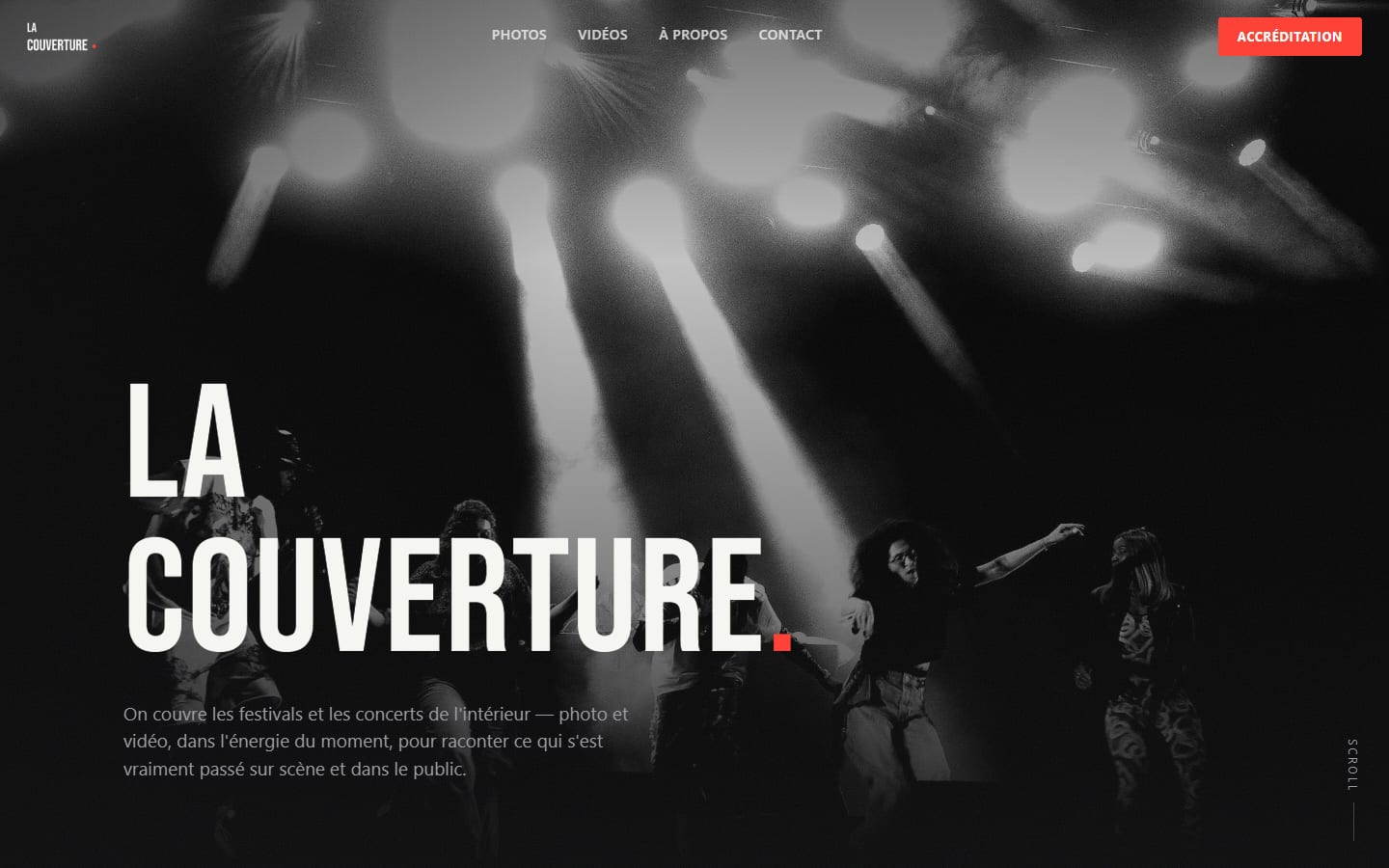 Page d'accueil du site La Couverture